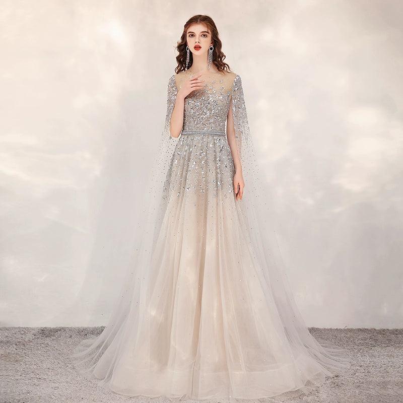 Women's Sexy Evening Dress Long Formal Dresses Beaded Prom Dresses for Women