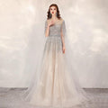Women's Sexy Evening Dress Long Formal Dresses Beaded Prom Dresses for Women