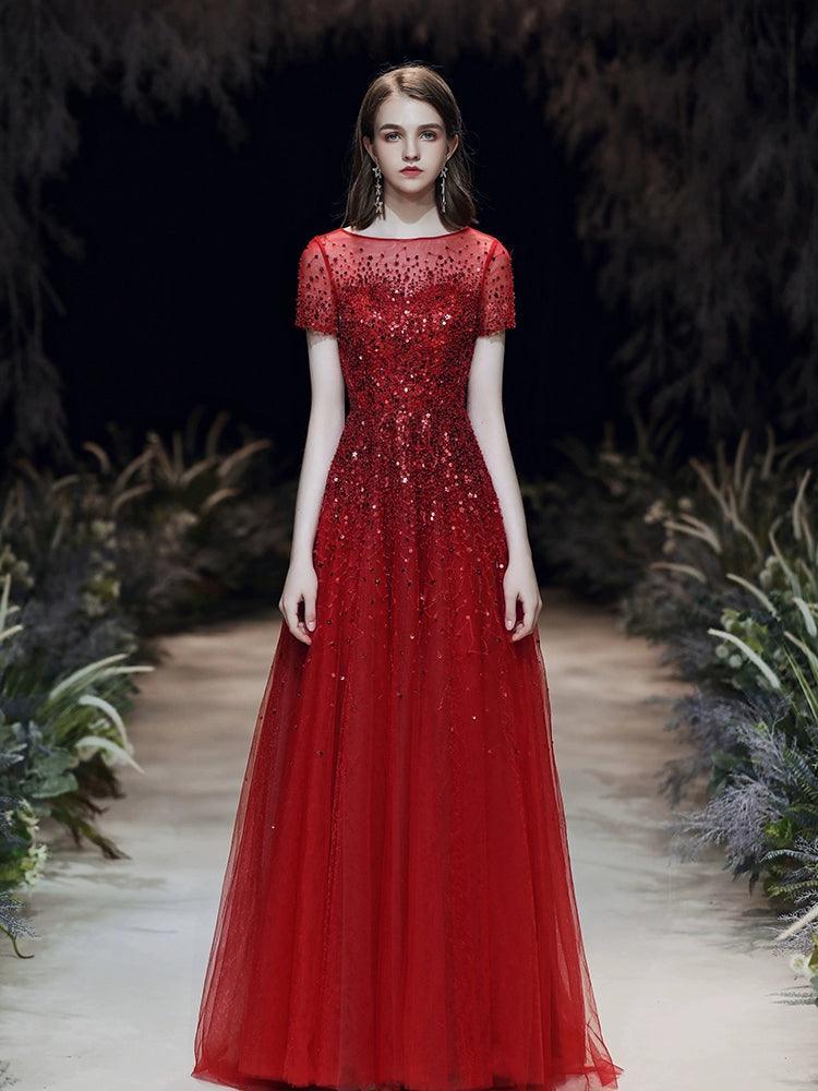 Vestidos de noche de corte A para mujer, vestidos de fiesta sexys para mujer, vestidos formales con cuentas para mujer 