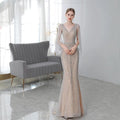 Robe de soirée sirène pour femme, robe de soirée longue perlée, robe de bal 