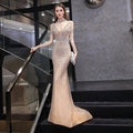 Baoleely Mermaid Evening Dress Beaded Sexy Prom Dresses Sleeveless Formal Dress for Women