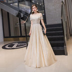 Women's Sexy Evening Dress A-Line Prom Dresses Beaded Formal Dresses for Women
