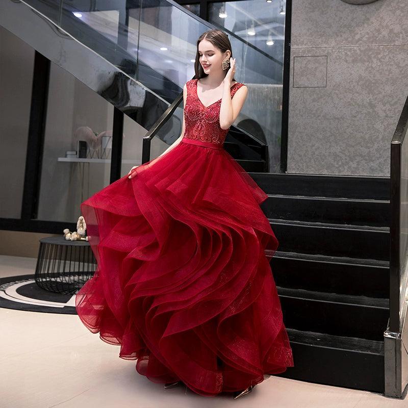 Robe de soirée longue pour femme, robe de bal, robe de mariée perlée sans manches 
