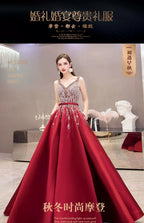 Robe de soirée sexy pour femme, coupe trapèze, robe de bal, robe de soirée perlée, sans manches 