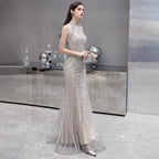 Baoleely Mermaid Prom Dresses Sleeveless Evening Dress Beaded Sexy Formal Dress for Women