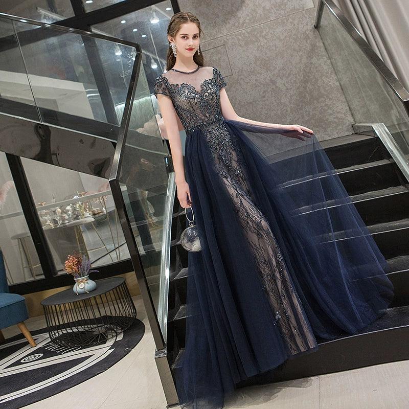 Robe de soirée sirène sexy en dentelle pour femme, robe de bal longue et formelle 