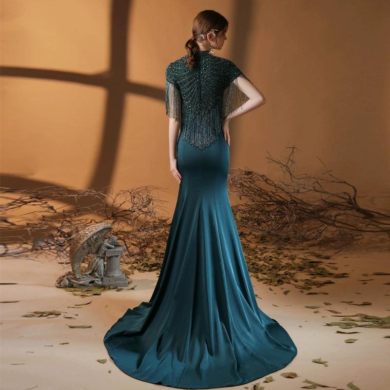 Vestidos de noche sexys para mujer, vestidos de sirena para baile de graduación, vestidos largos formales con cuentas para mujer 