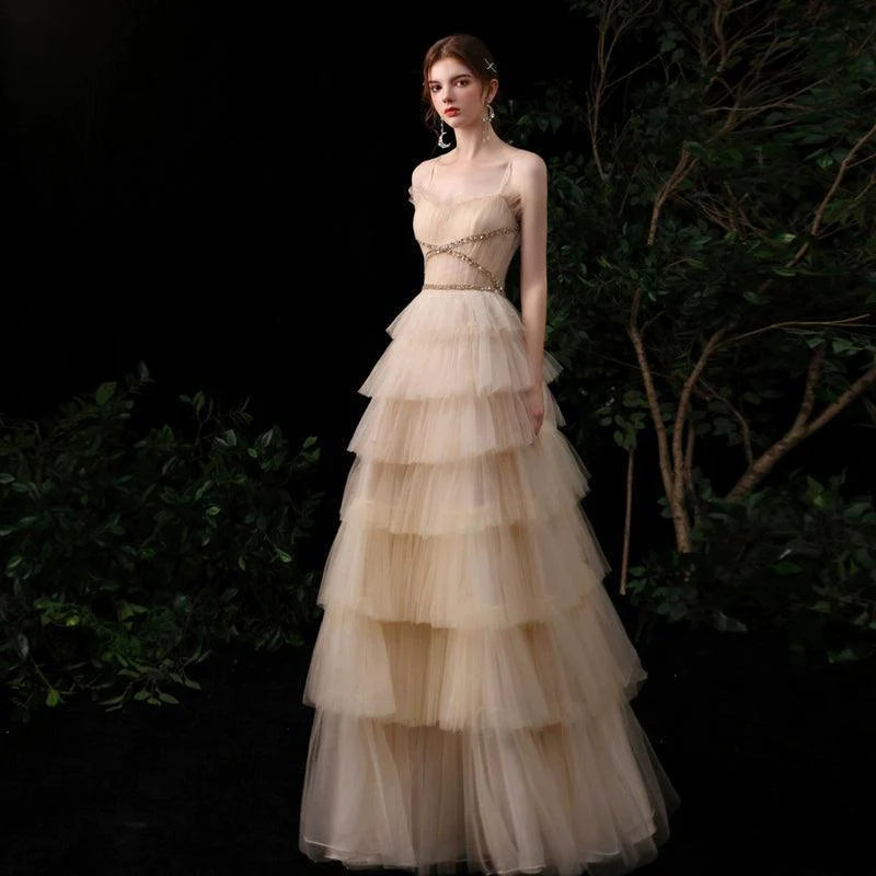 Women's Sexy Evening Dress Beaded Formal Dresses Long Prom Dresses for Women