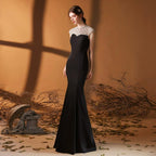 Robe de soirée sirène pour femme 2024, robes de bal, nouvelles robes de mariée sans manches pour fête de mariage 