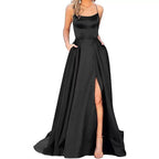 Robe de soirée longue en velours bleu roi, asymétrique, robe de soirée formelle