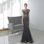 Women's Mermaid Evening Dress Long Prom Dresses Sleeveless for Women Beaded Formal Dresses
