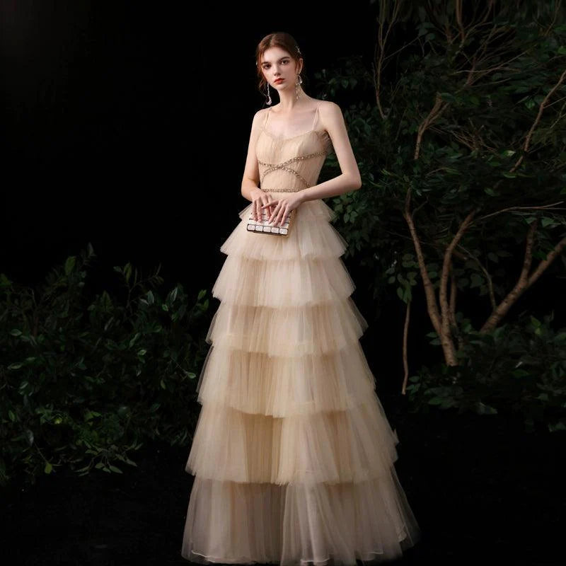 Women's Sexy Evening Dress Beaded Formal Dresses Long Prom Dresses for Women