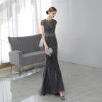 Women's Mermaid Evening Dress Long Prom Dresses Sleeveless for Women Beaded Formal Dresses