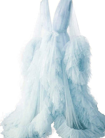 Falda larga de malla fina para maternidad, ropa de estudio fotográfico, bata sexy de mañana