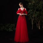 Vestidos de noche de corte A para mujer, vestidos de fiesta sexys para mujer, vestidos formales con escote en V y cuentas 