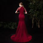 Vestido de noche largo de sirena para mujer, sexy, para baile de graduación, vestido formal con cuentas 