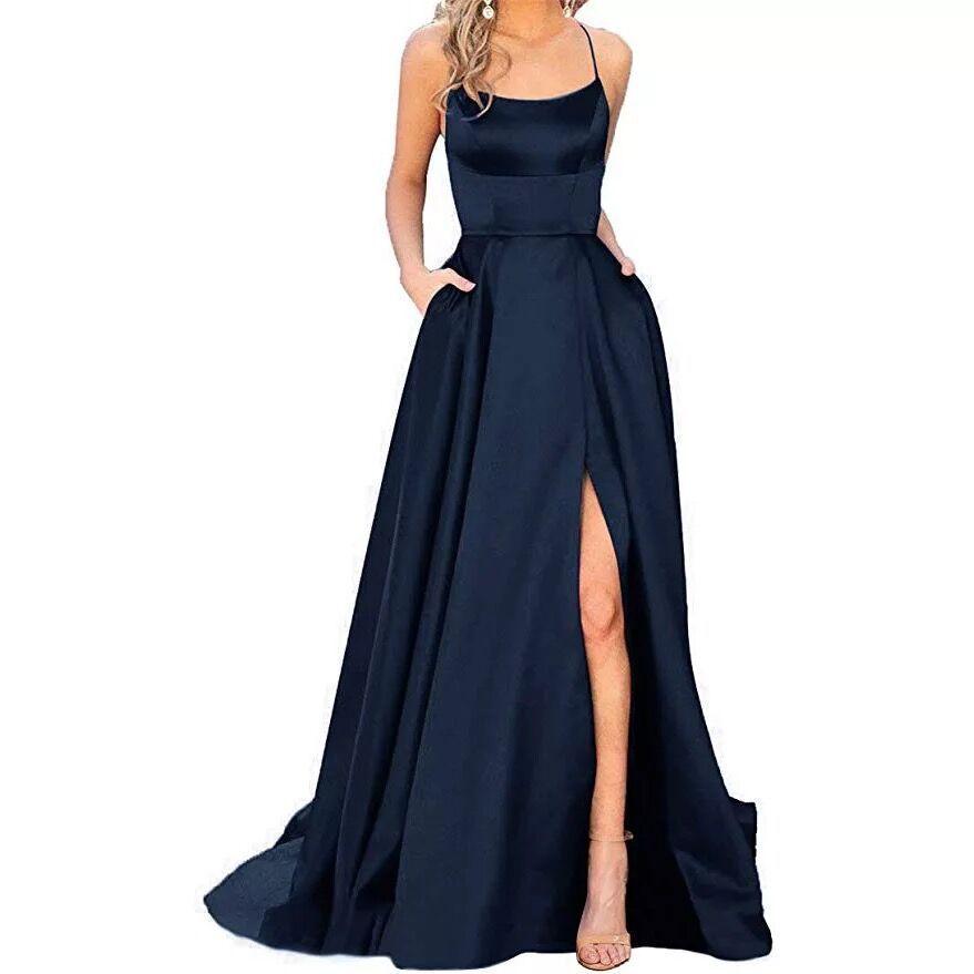Robe de soirée longue en velours bleu roi, asymétrique, robe de soirée formelle