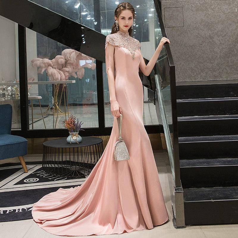 Women's Mermaid Evening Dress Sexy Beaded Prom Dresses for Women Long Lace Formal Dresses