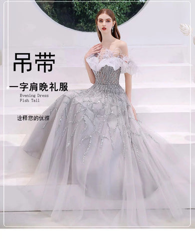 Robe de soirée trapèze Baoleely pour femme, tenue de bal sexy et perlée, longue et élégante 