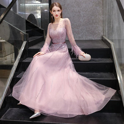 Robe de soirée trapèze pour femme, robe de bal perlée, robe longue de cérémonie pour femme 