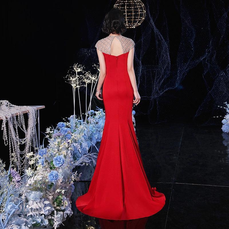 Robe de soirée sirène pour femme 2024, robes de bal, nouvelles robes de mariée sans manches pour fête de mariage 