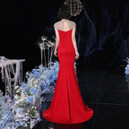 Robe de soirée sirène pour femme 2024, robes de bal, nouvelles robes de mariée sans manches pour fête de mariage 