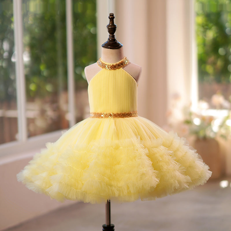 Vestido de bebé niña sin mangas de tul hasta la rodilla 