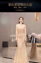 Women's Mermaid Evening Dress Long Prom Dresses Beaded Formal Dresses for Women