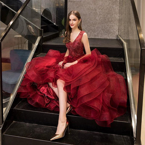 Robe de soirée longue pour femme, robe de bal, robe de mariée perlée sans manches 