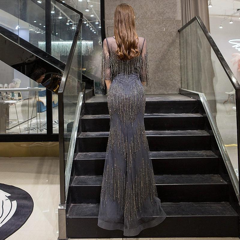 Baoleely Mermaid Evening Dress 2023 New Winter High end Light Luxury Small Crowd Banquet Elegance Host Luxury Dresses