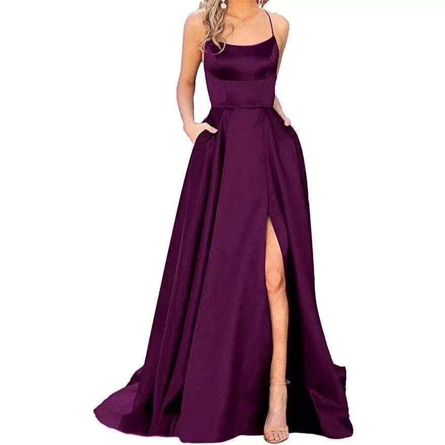 Robe de soirée longue en velours bleu roi, asymétrique, robe de soirée formelle