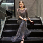 Baoleely Mermaid Evening Dress 2023 New Winter High end Light Luxury Small Crowd Banquet Elegance Host Luxury Dresses
