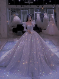 Impresionante vestido de novia de corte princesa brillante, modelo Y6784