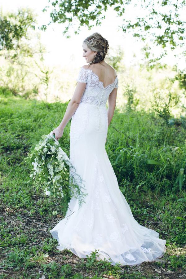 Baoleely White Off Shoulder Open Back Trumpet Lace Up Appliques Wedding Dresses, MW198
