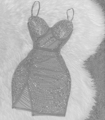 Vestido corto plateado transparente y sexy para baile de bienvenida, vestido plateado para fiesta de bienvenida, vestido plateado de club Y2087