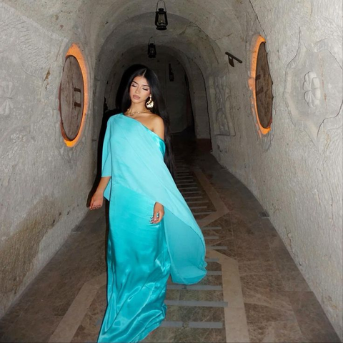 Elegante vestido largo de fiesta de un solo hombro, vestido de noche de satén Y7860