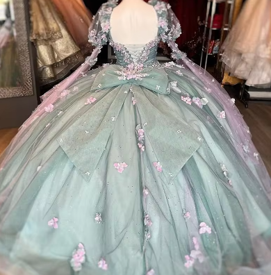 Vestido de quinceañera estilo princesa con escote corazón, vestido de fiesta con cuentas y flores 3D, modelo Y2982
