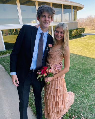 Robe de soirée longue à bretelles spaghetti et volants, robe de bal chic Y2053