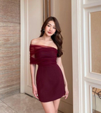 Chic Burgundy Homecoming Dress Sexy Party Dress Y2544