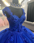 Vestido de baile de tul con apliques azul real, vestido para quinceañera, vestido de princesa, Y2478