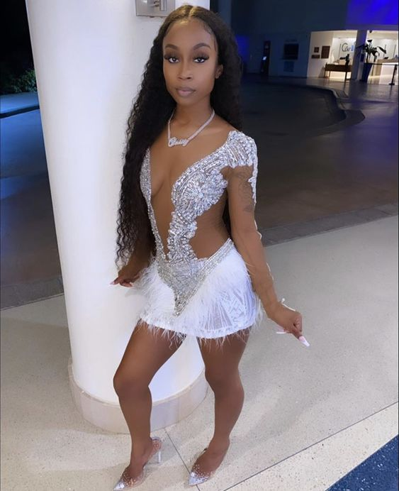 Vestido ajustado sexy con cuentas para el 21 cumpleaños, minivestido para fiesta de bienvenida Y780