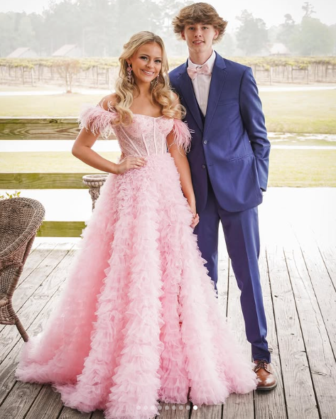 Robe de bal en tulle rose à volants, corset en tulle, robe de soirée en tulle Y6093