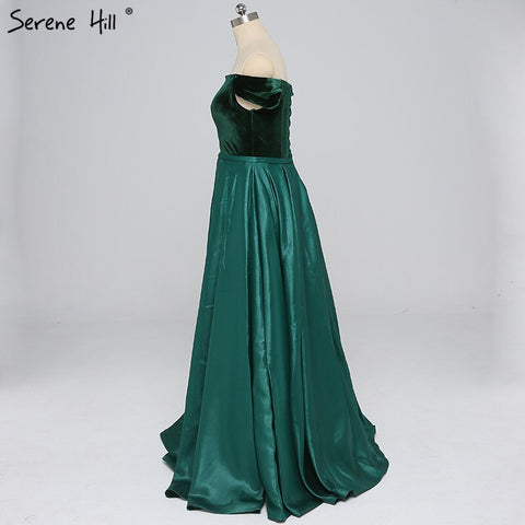Sale Off Shoulder Sexy Contrast Color Prom Dresses Boat Neck Simple Formal Evening Party Dress 2025 LA6391