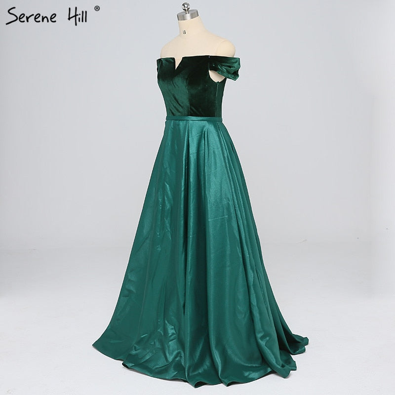 Sale Off Shoulder Sexy Contrast Color Prom Dresses Boat Neck Simple Formal Evening Party Dress 2025 LA6391