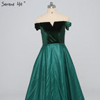 Sale Off Shoulder Sexy Contrast Color Prom Dresses Boat Neck Simple Formal Evening Party Dress 2025 LA6391