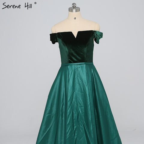 Sale Off Shoulder Sexy Contrast Color Prom Dresses Boat Neck Simple Formal Evening Party Dress 2025 LA6391