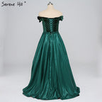 Sale Off Shoulder Sexy Contrast Color Prom Dresses Boat Neck Simple Formal Evening Party Dress 2025 LA6391