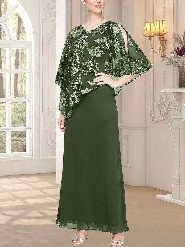 Robe longue en maille pailletée avec corsage asymétrique original 