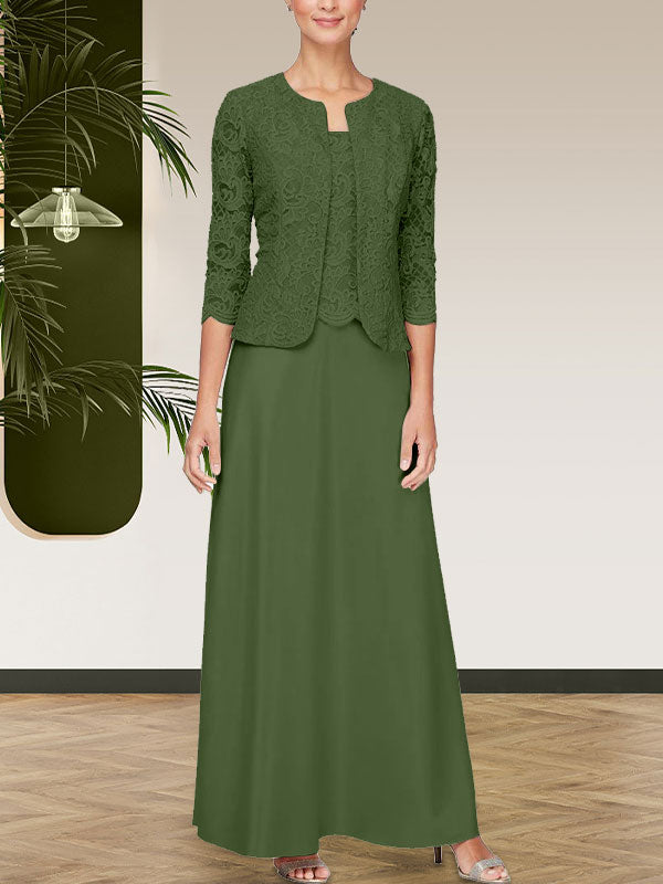 Robe jupe-veste en dentelle pailletée et satin avec veste ouverte