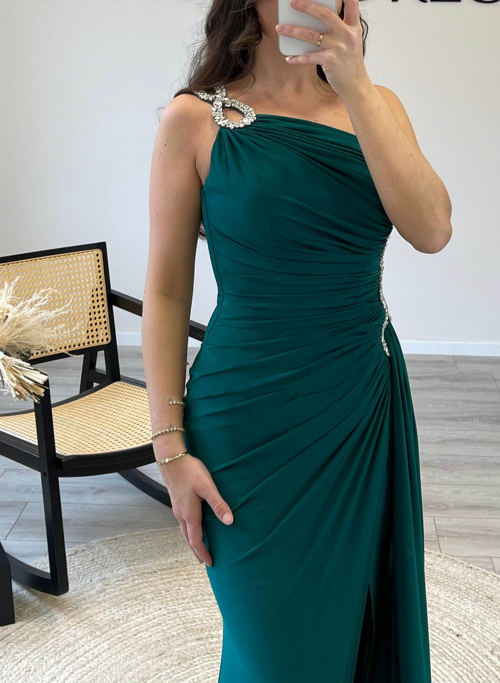 Vestidos de corte recto/columna con un solo hombro para la madre de la novia 